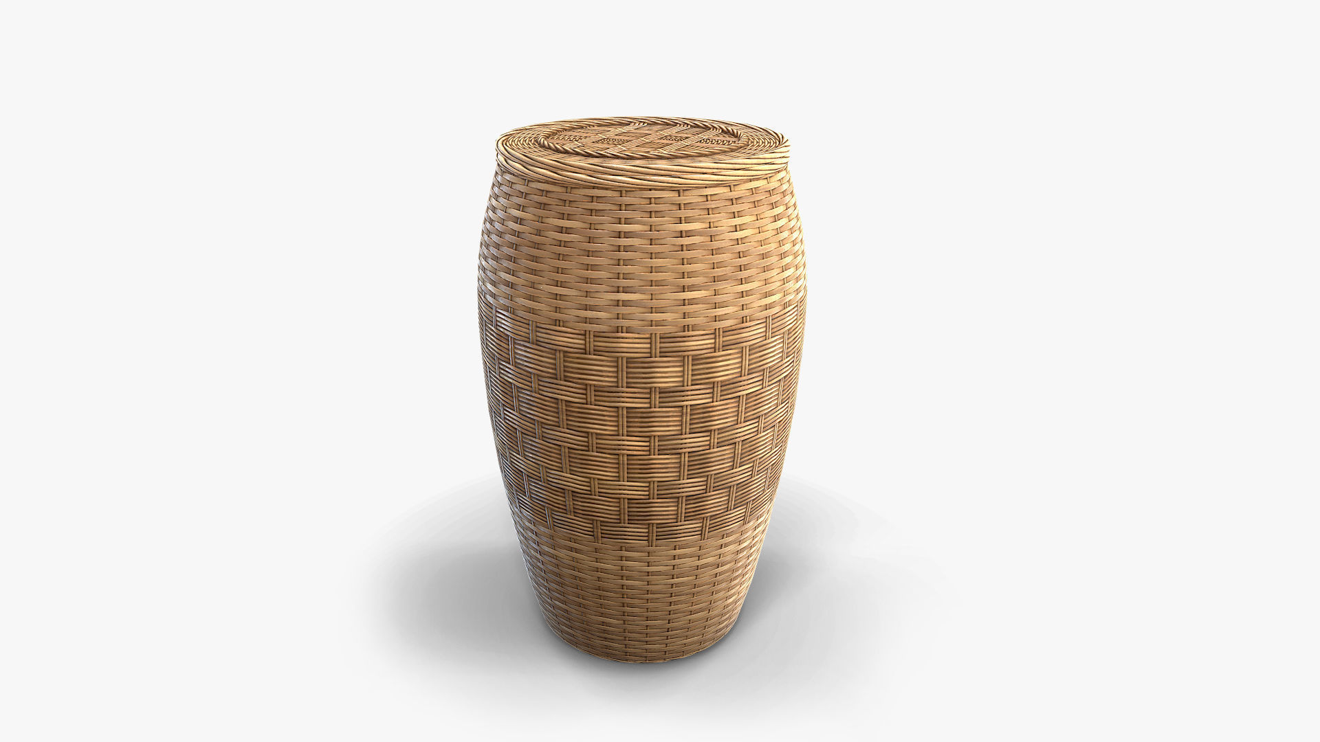 Basket Collection stack of wicker baskets Low-poly 3D model_8