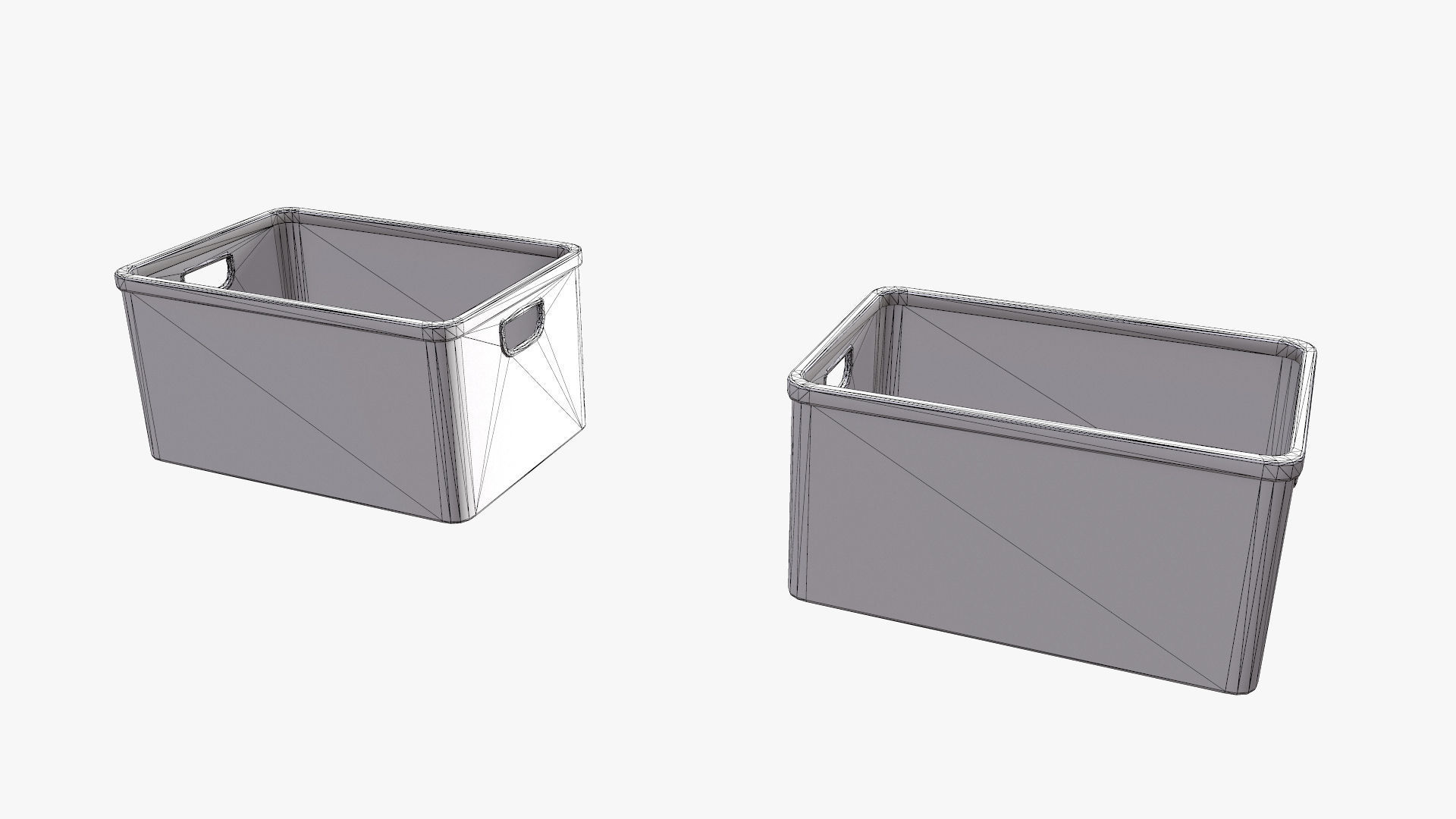 Basket Collection stack of wicker baskets Low-poly 3D model_23