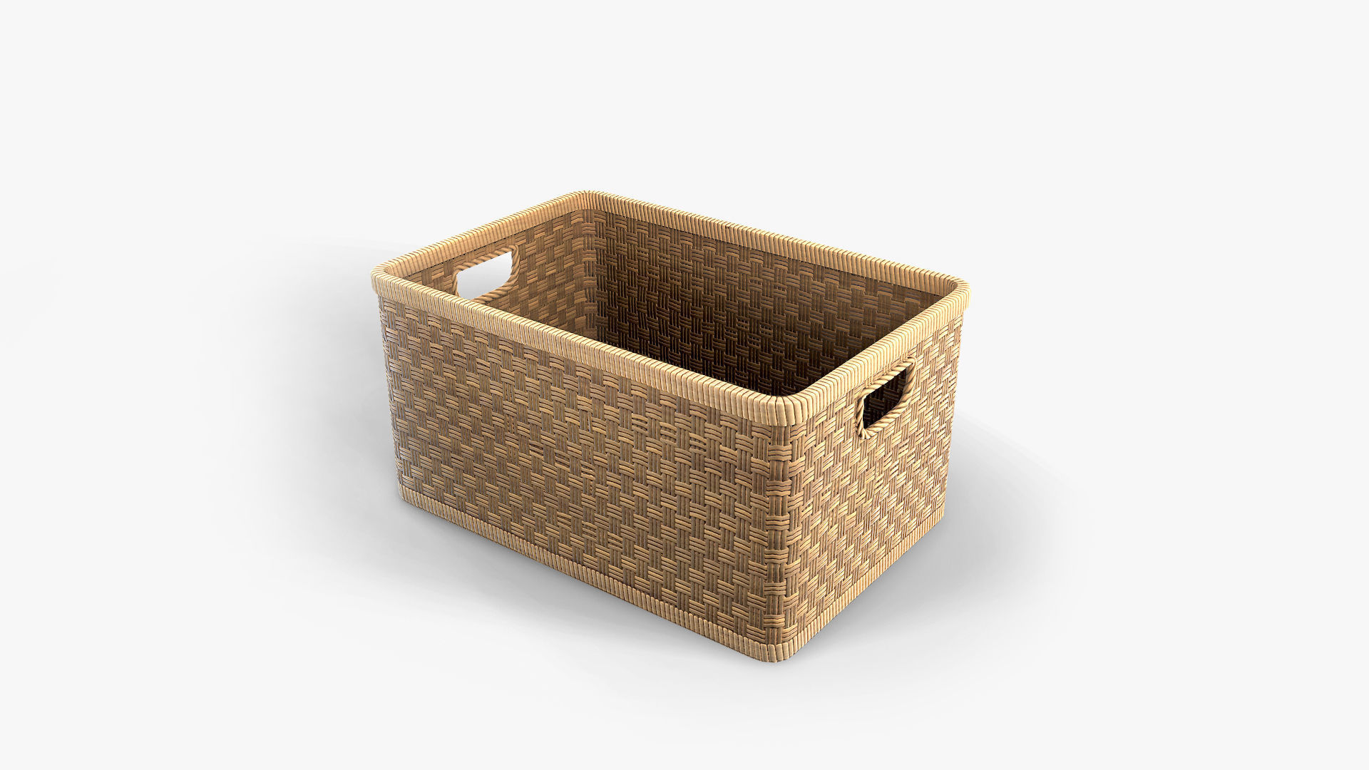 Basket Collection stack of wicker baskets Low-poly 3D model_5