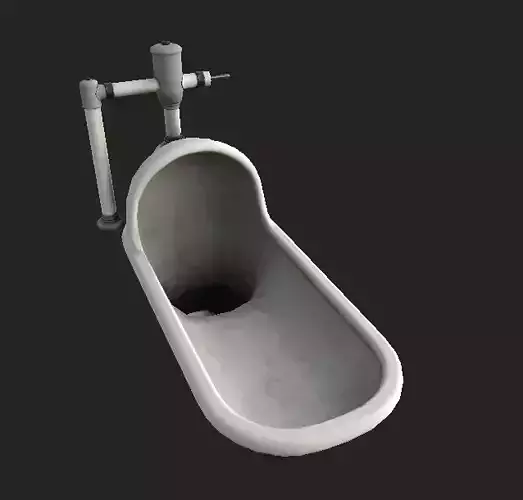 Toilet PBR 4K GameReady bathtub with pipe