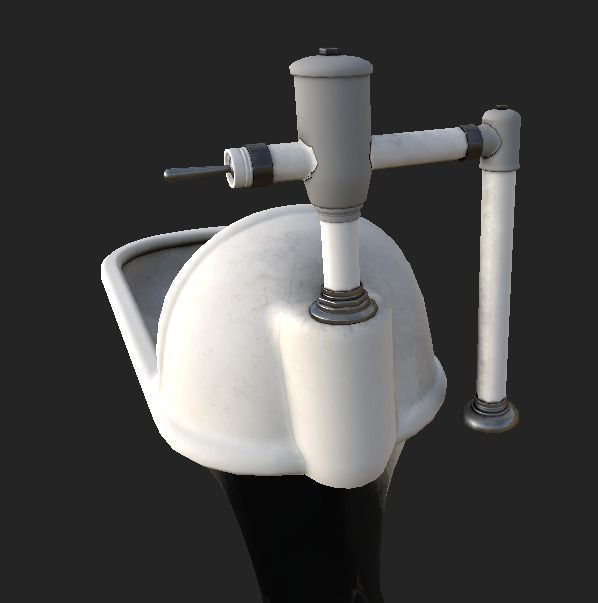 Toilet PBR 4K GameReady bathtub with pipe Low-poly 3D model_3