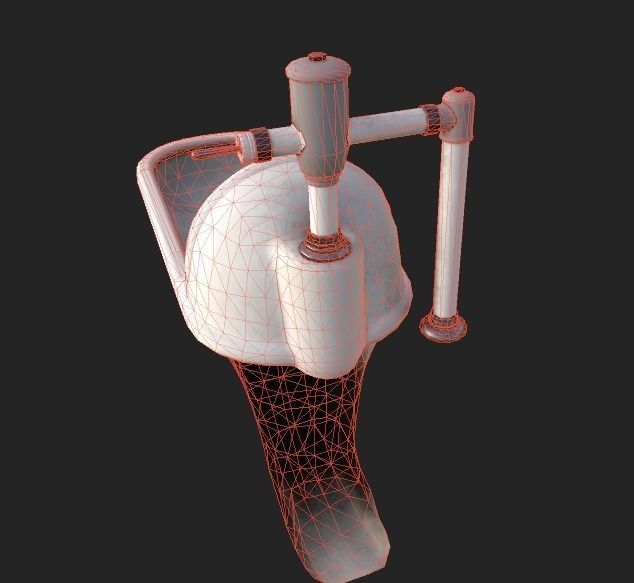 Toilet PBR 4K GameReady bathtub with pipe Low-poly 3D model_5