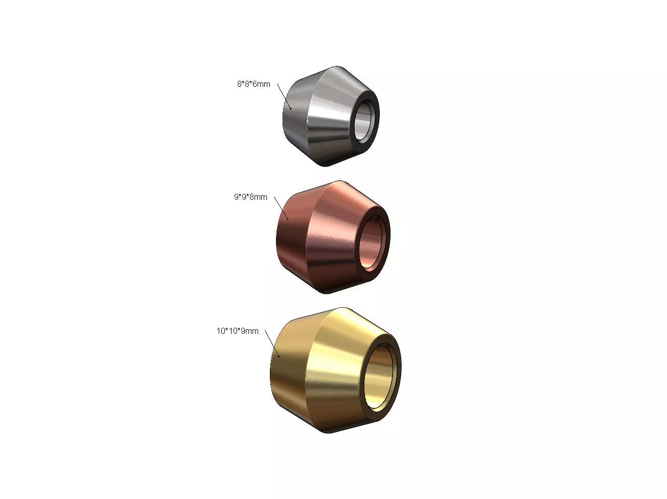 Simple conical bead and bracelet charm 3D print model_0