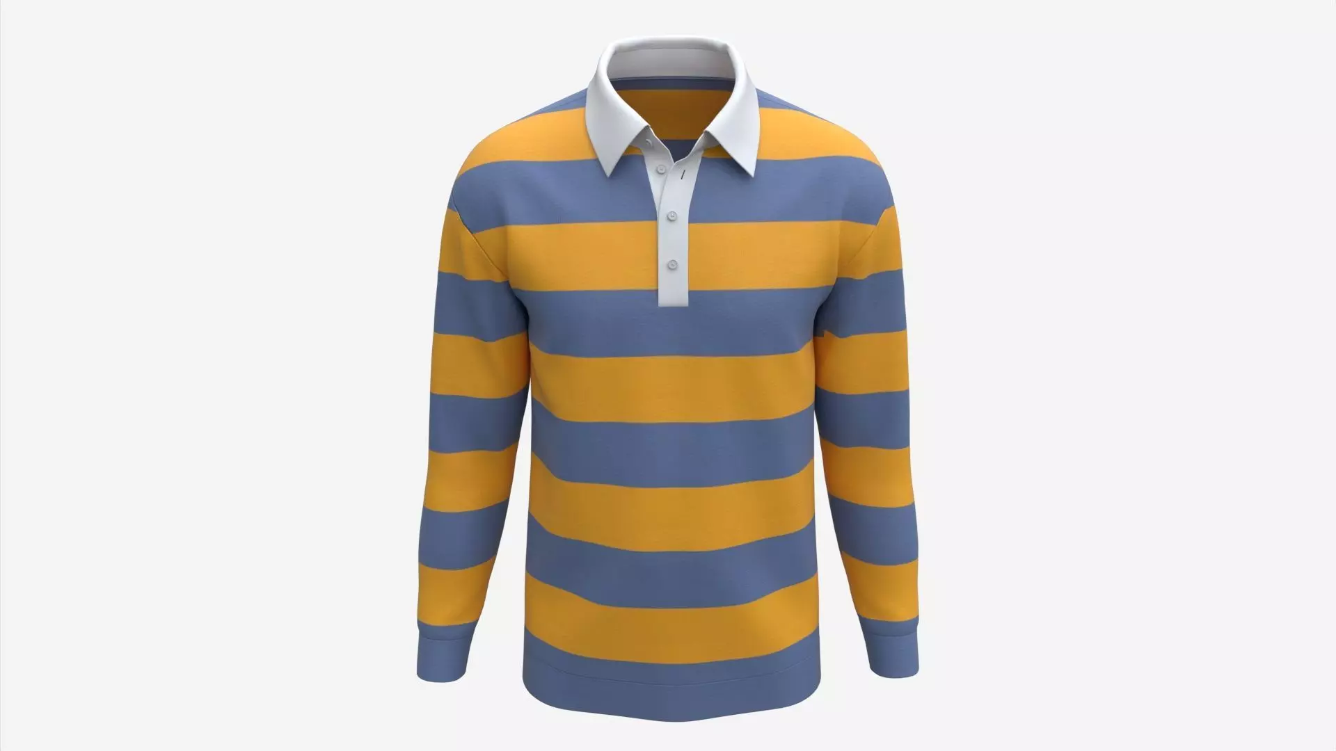 Long Sleeve Polo Shirt for Men Mockup 02 Colorful 3D model