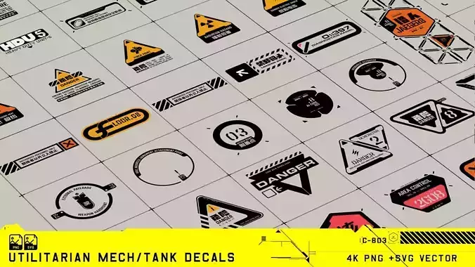 Utilitarian Mech-Tank Decals Texture