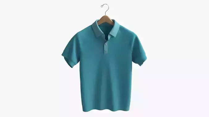 Short Sleeve Polo Shirt for Men Mockup 01 Hanging
