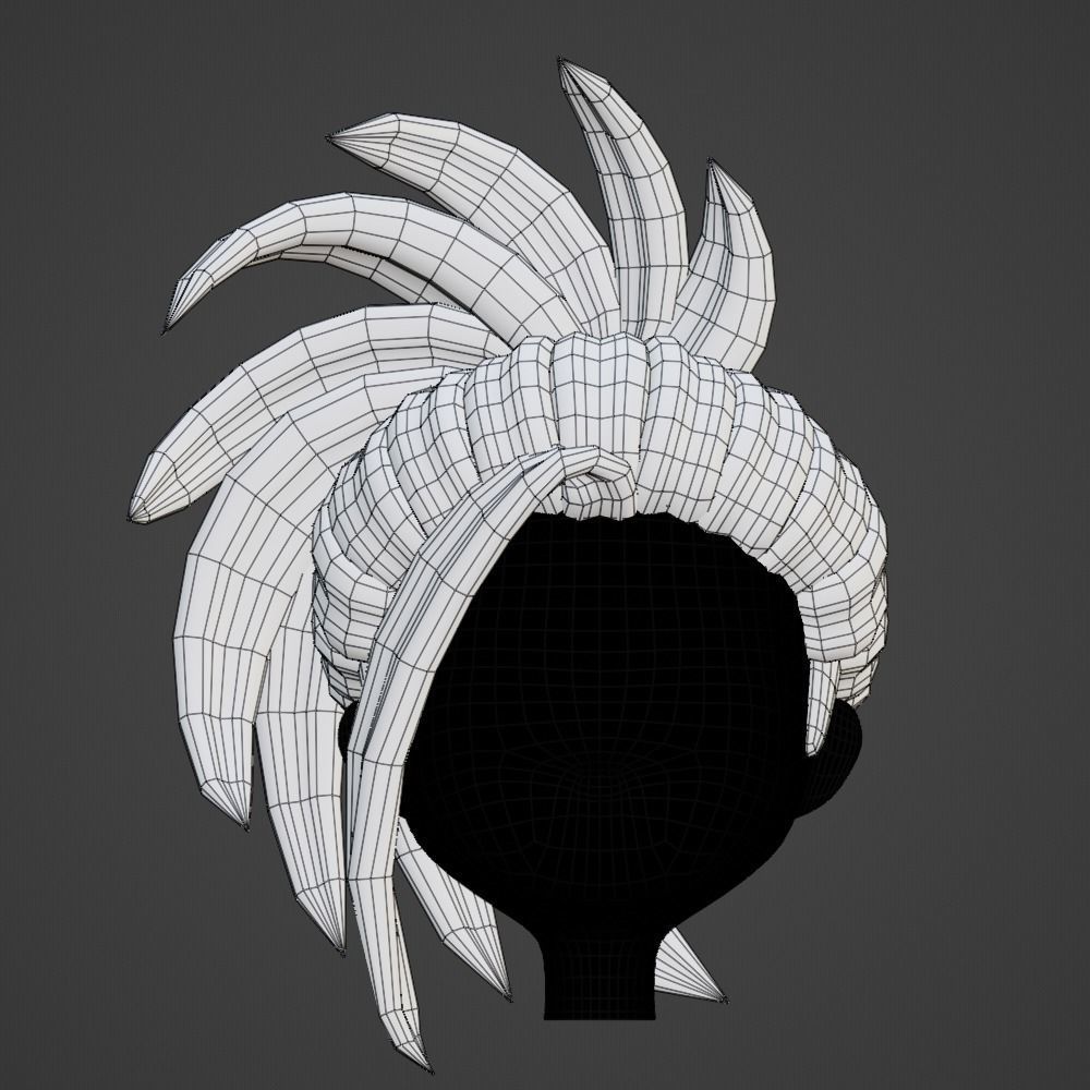 Hair style female 17 3D model_2