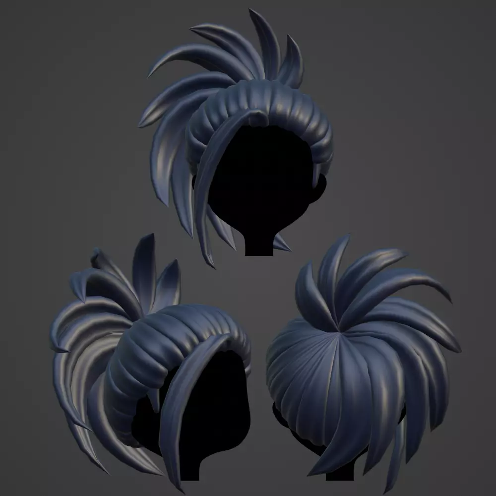 Hair style female 17 3D model_0