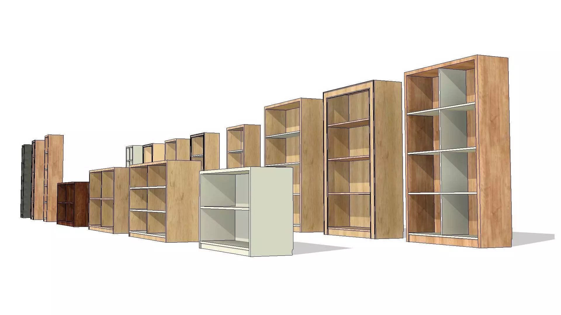 Free Standing Bookcase 3D model_0