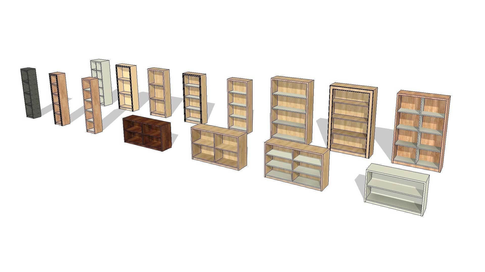 Free Standing Bookcase 3D model_1