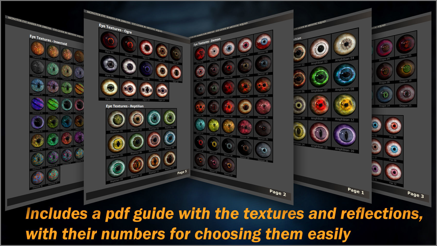 Monster Eye Maker 140 Eyes and ZBrush Plugin 3D model_17