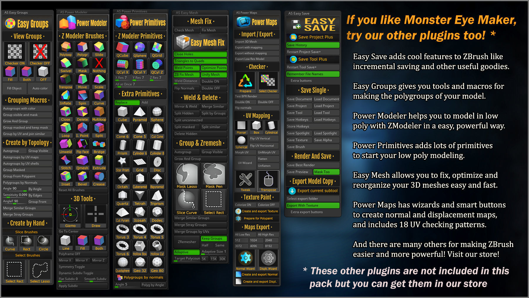 Monster Eye Maker 140 Eyes and ZBrush Plugin 3D model_19