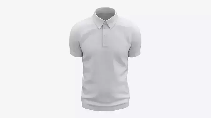 Short Sleeve Polo Shirt for Men Mockup 02 White