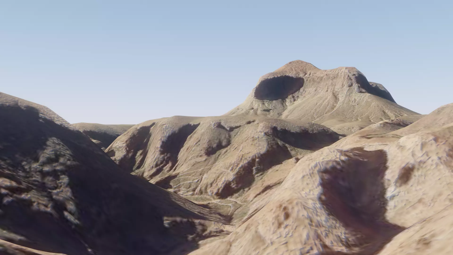 3D Desert Terrain Free low-poly 3D model_0