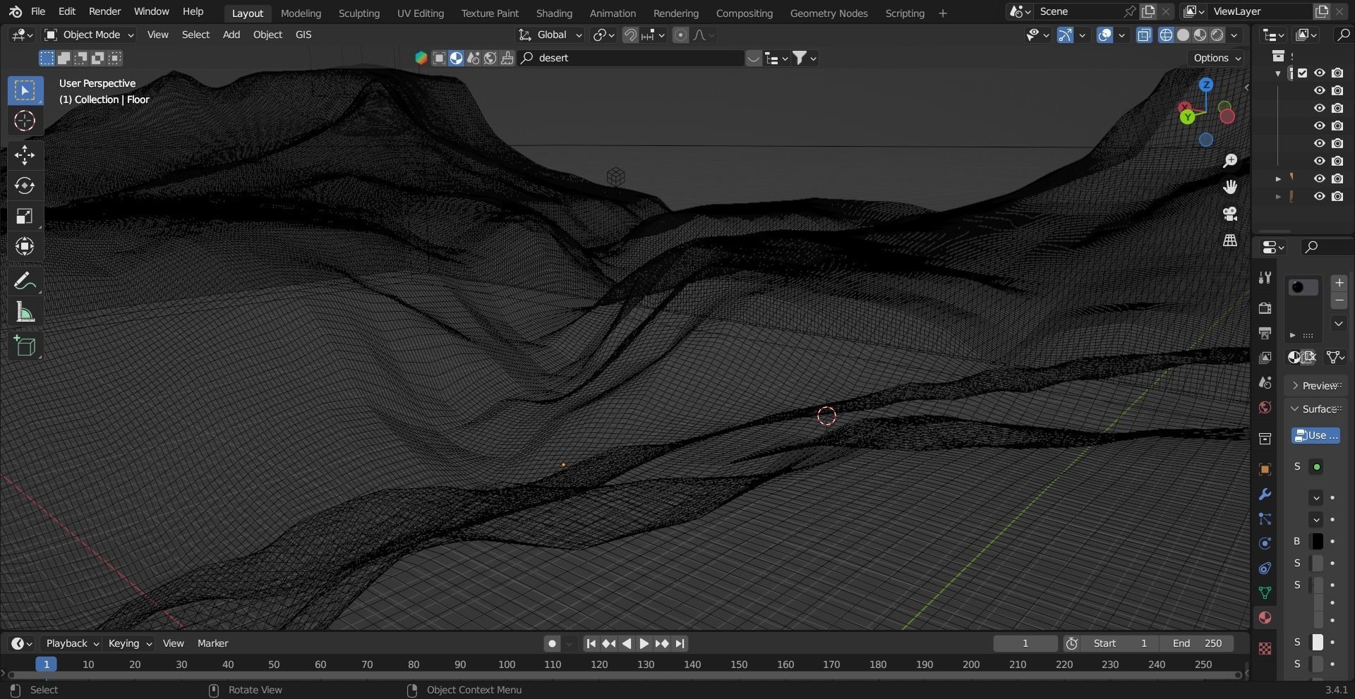 3D Desert Terrain Free low-poly 3D model_2