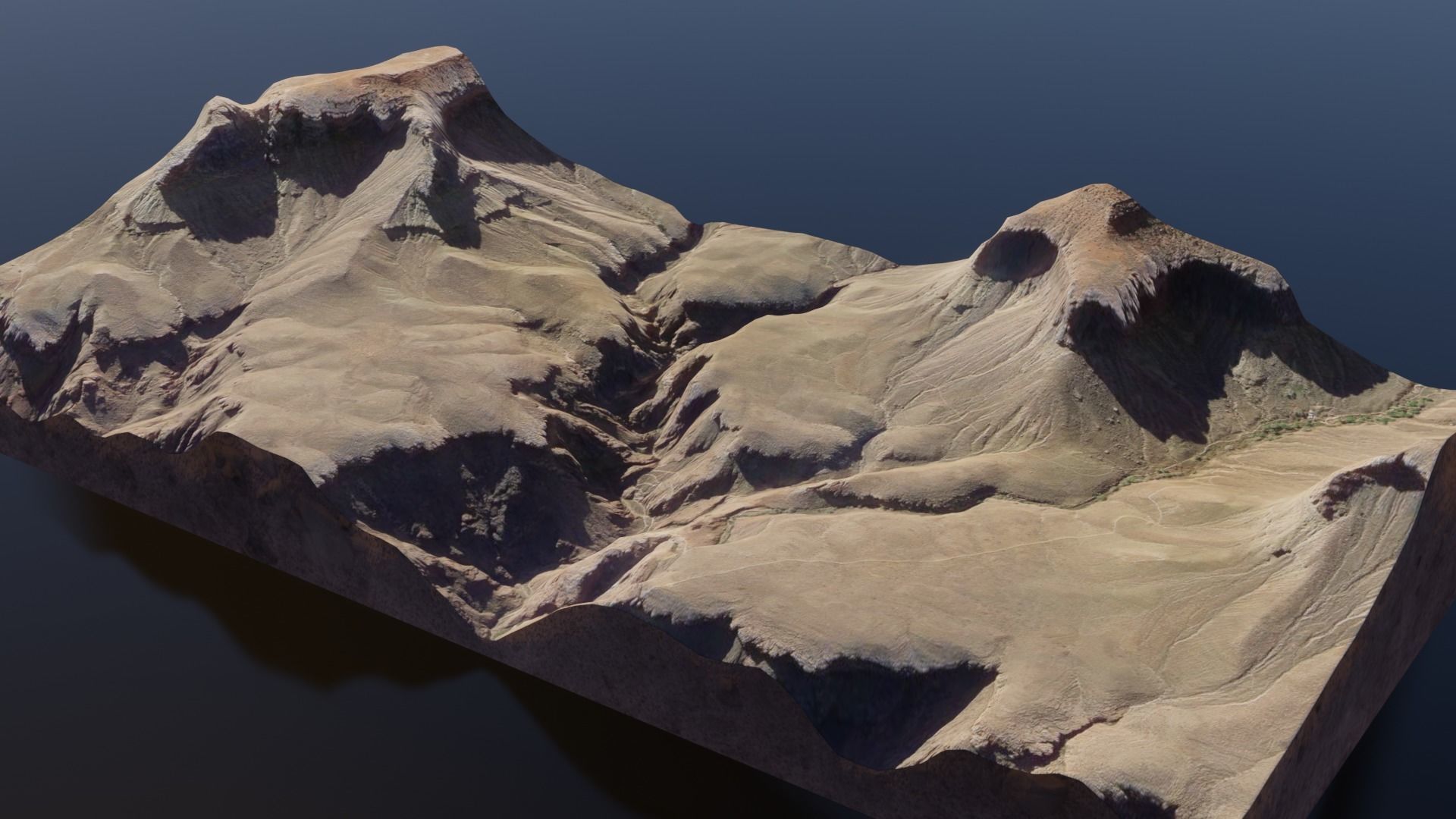 3D Desert Terrain Free low-poly 3D model_5