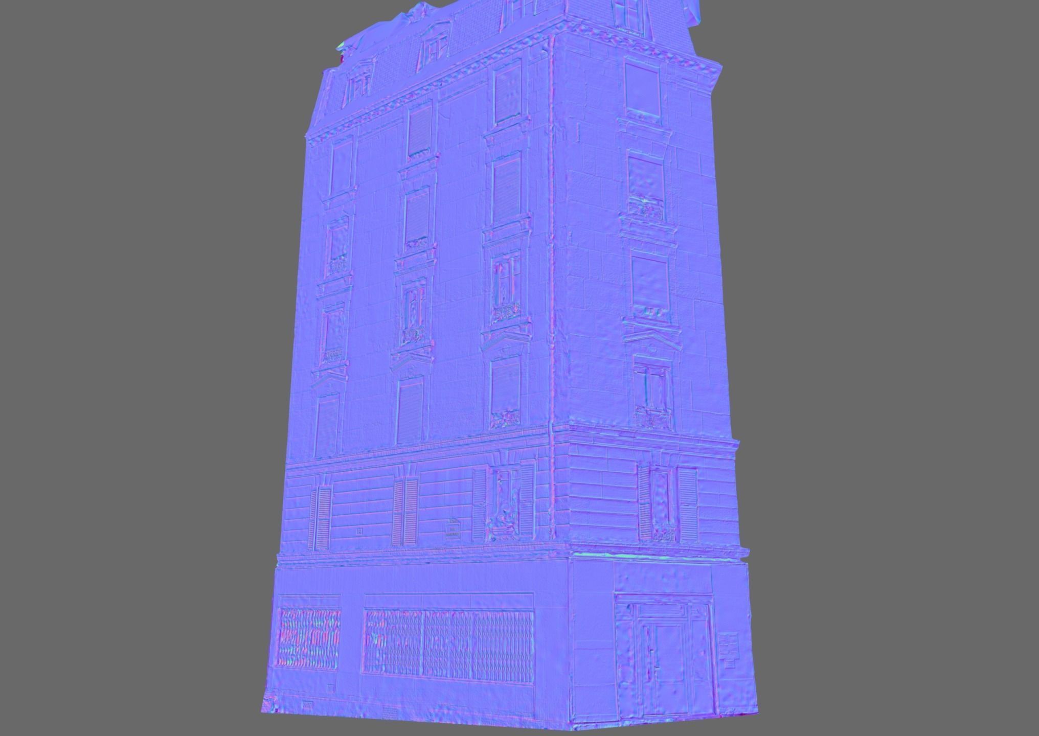 Paris building facade 02 3D model_3