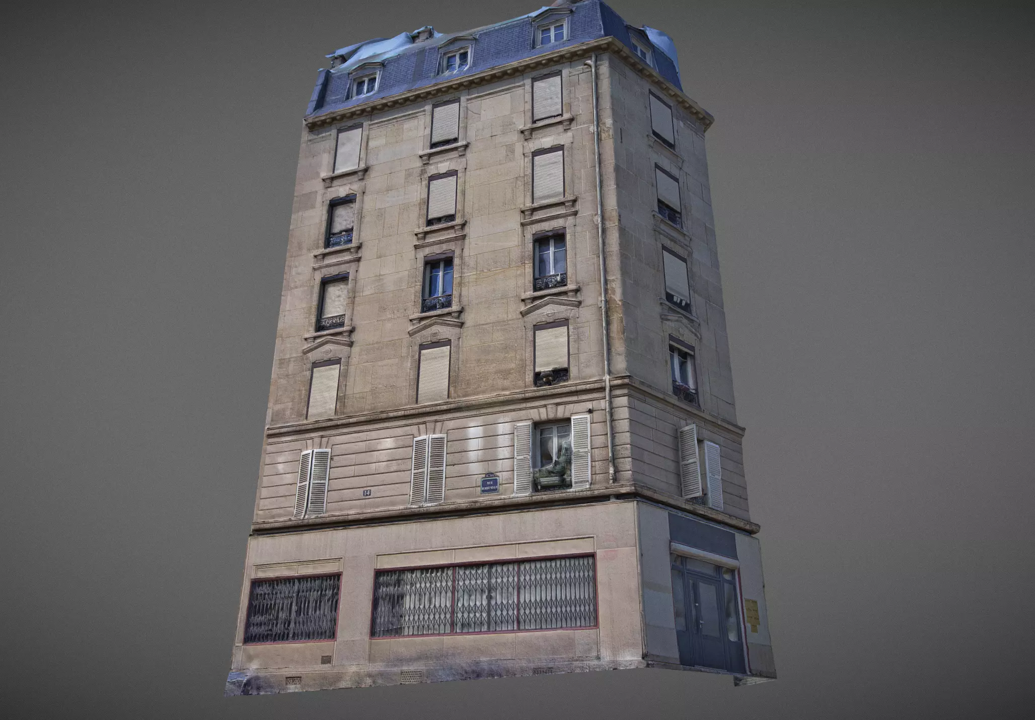 Paris building facade 02 3D model_0