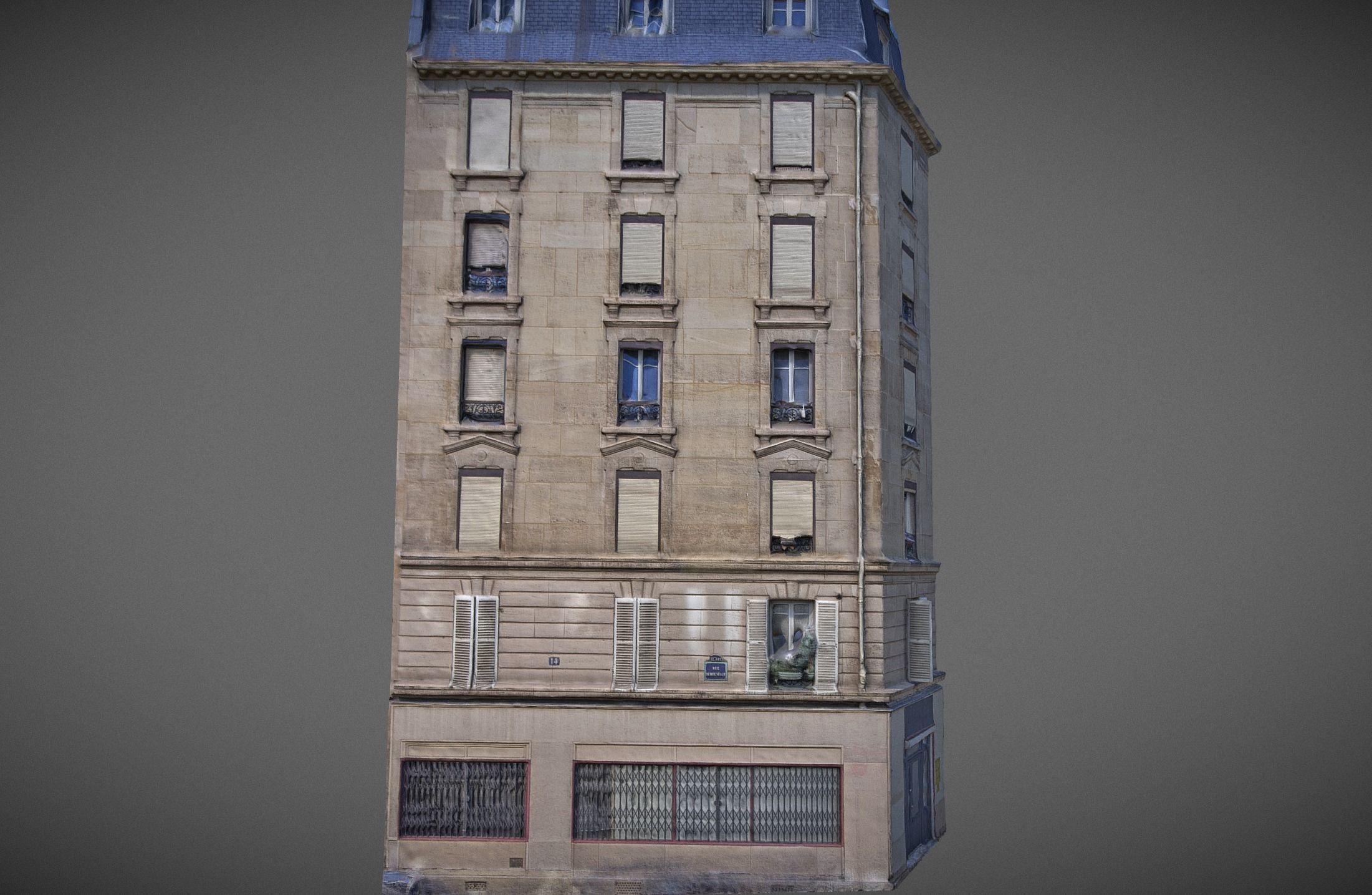 Paris building facade 02 3D model_1