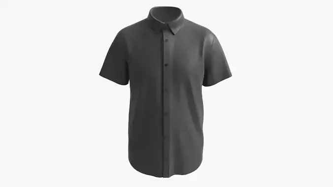 Short Sleeve Shirt for Men Mockup Black 3D model