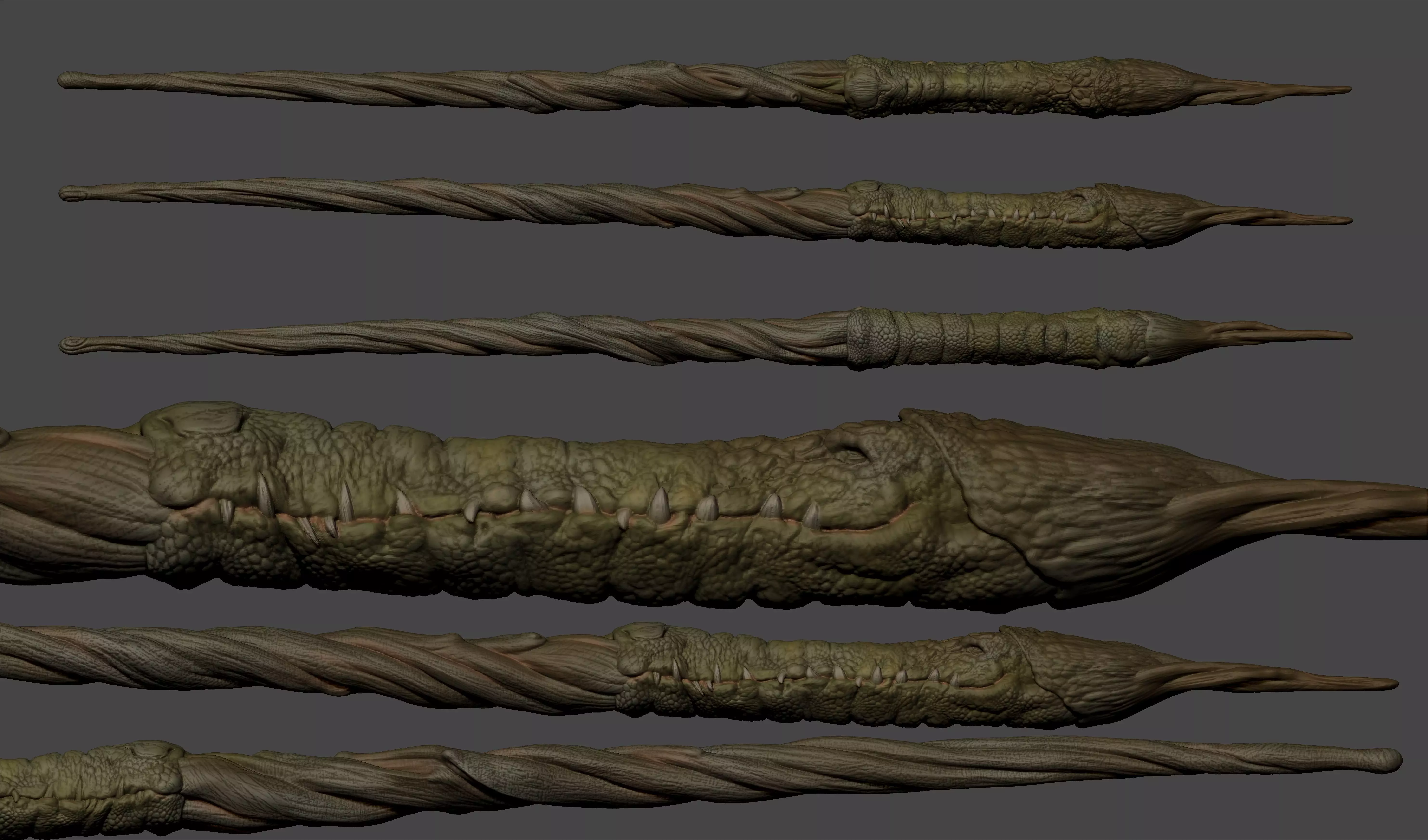 Crocodile Magic Wand  3D print model_0