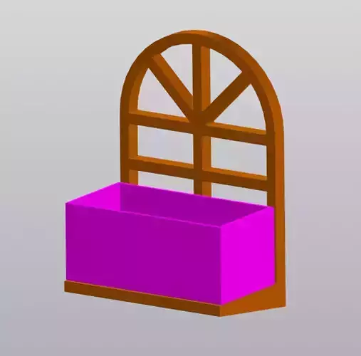 Hanging wall decor Flower window 3D print model