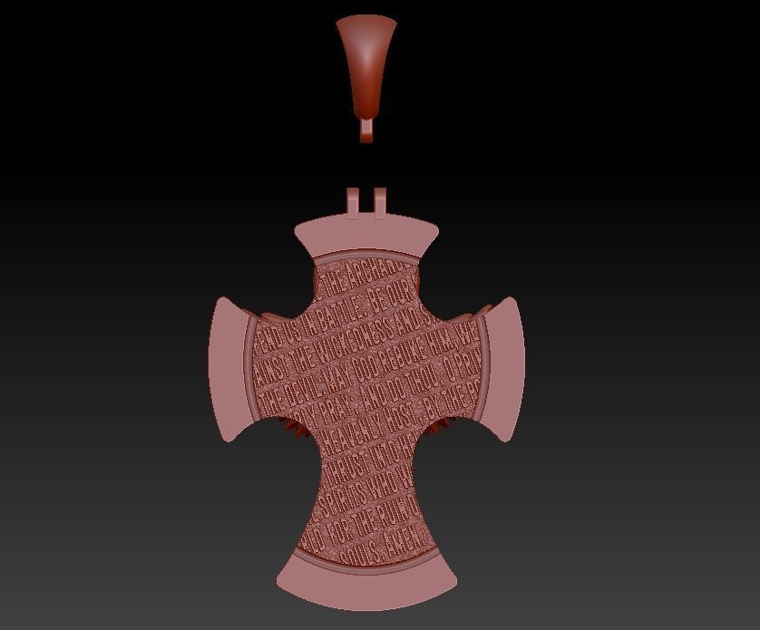 Cross Saint Michael the Archangel with Prayer 3D print model_12