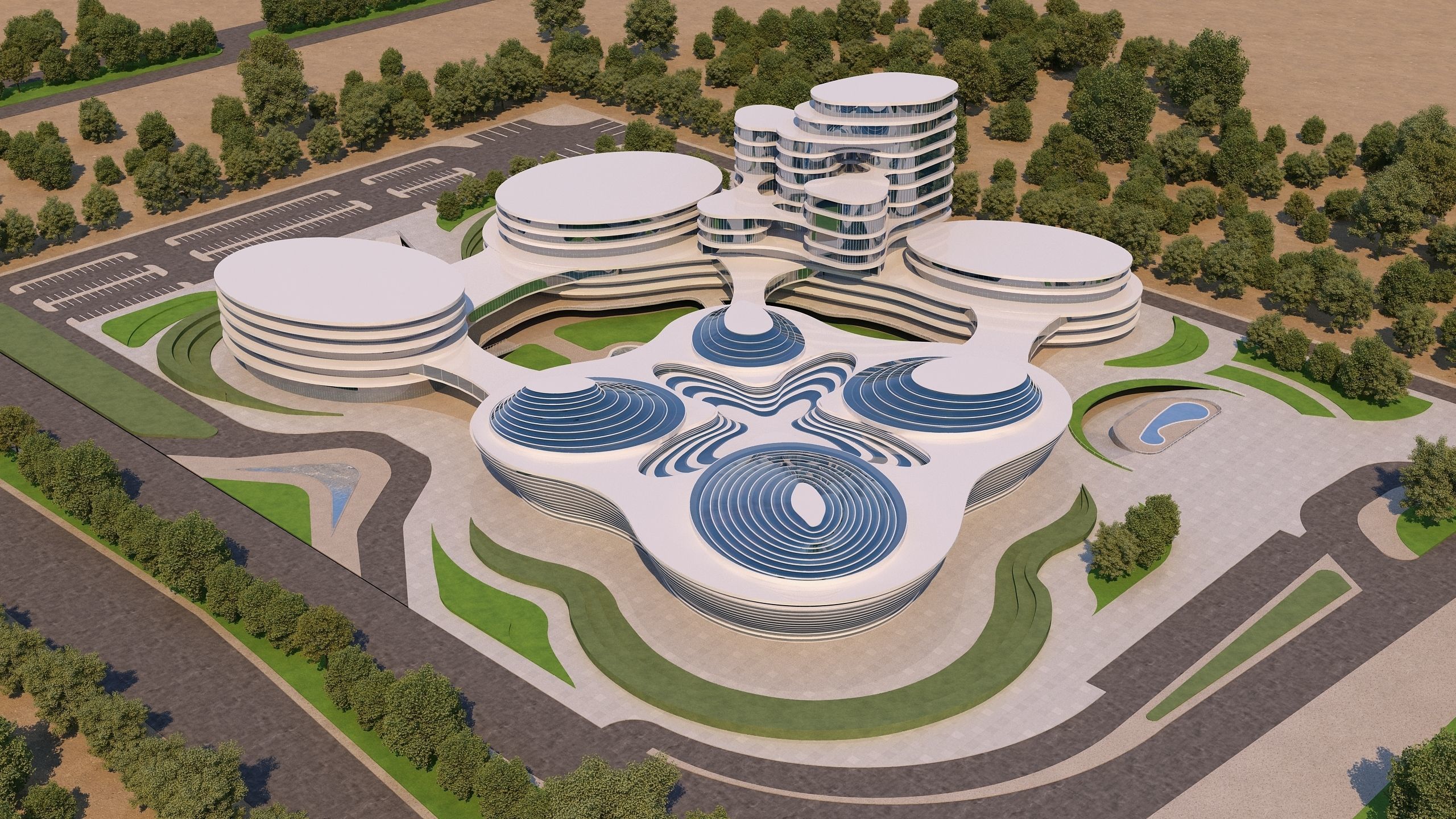 0136 - Architecture Complex Project - 2Ds Drawing - 3Ds Files 3D model_1