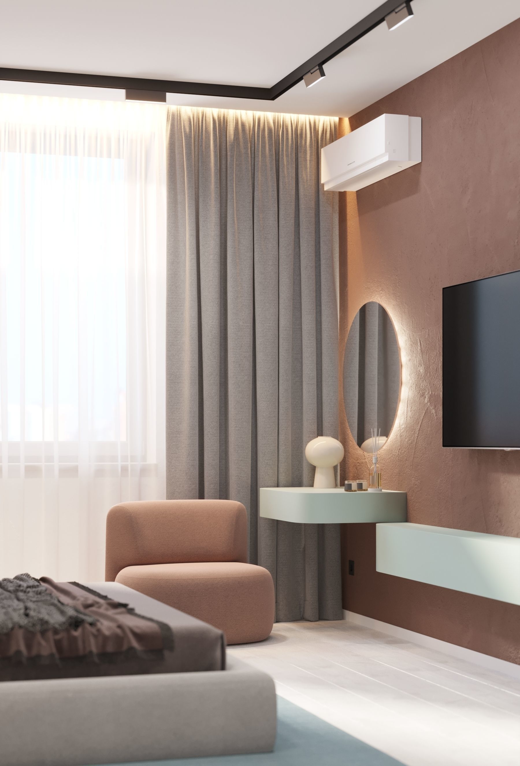 GolfStream modern living room with horse on wall 3D model_39