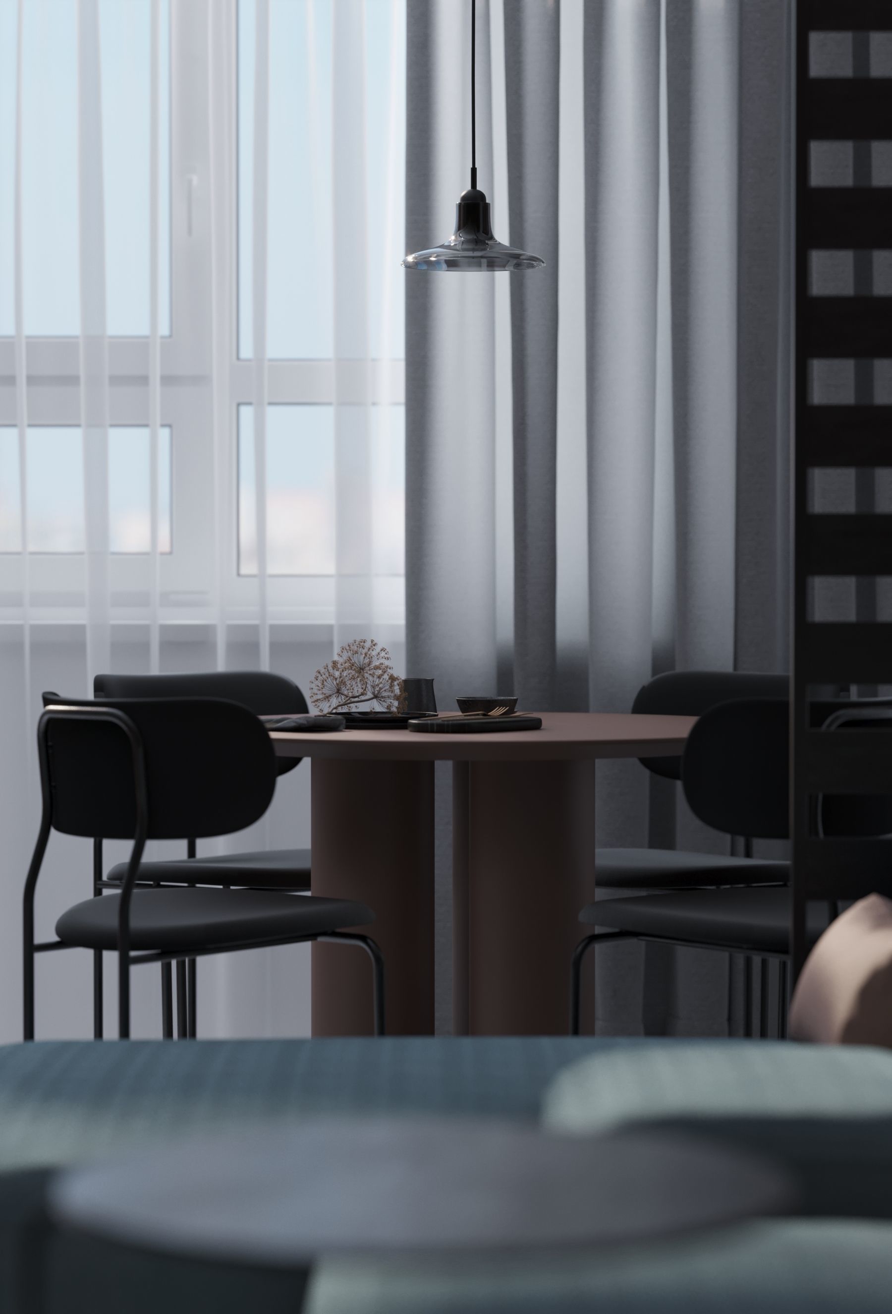 GolfStream modern living room with horse on wall 3D model_8