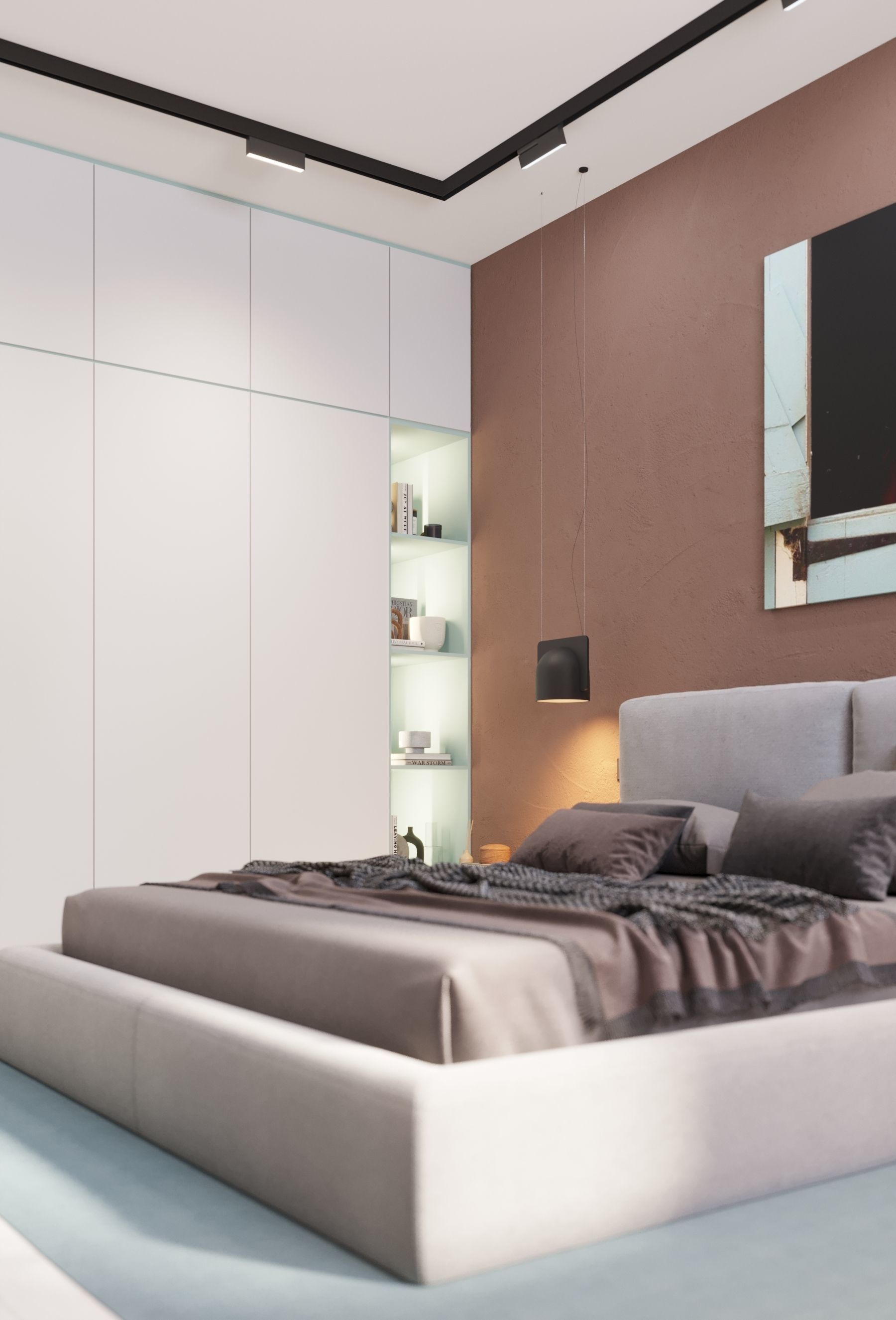 GolfStream modern living room with horse on wall 3D model_26