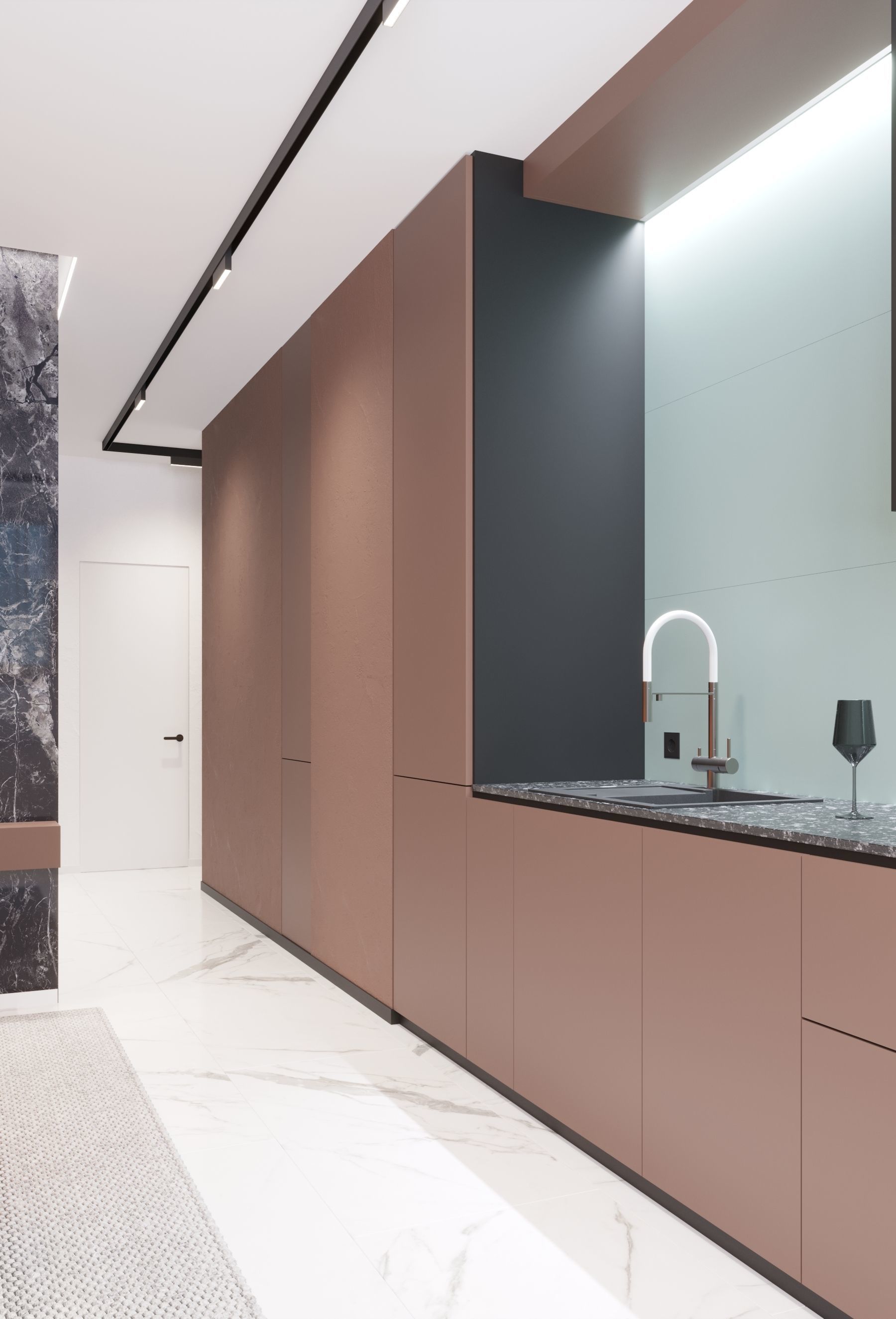 GolfStream modern living room with horse on wall 3D model_13