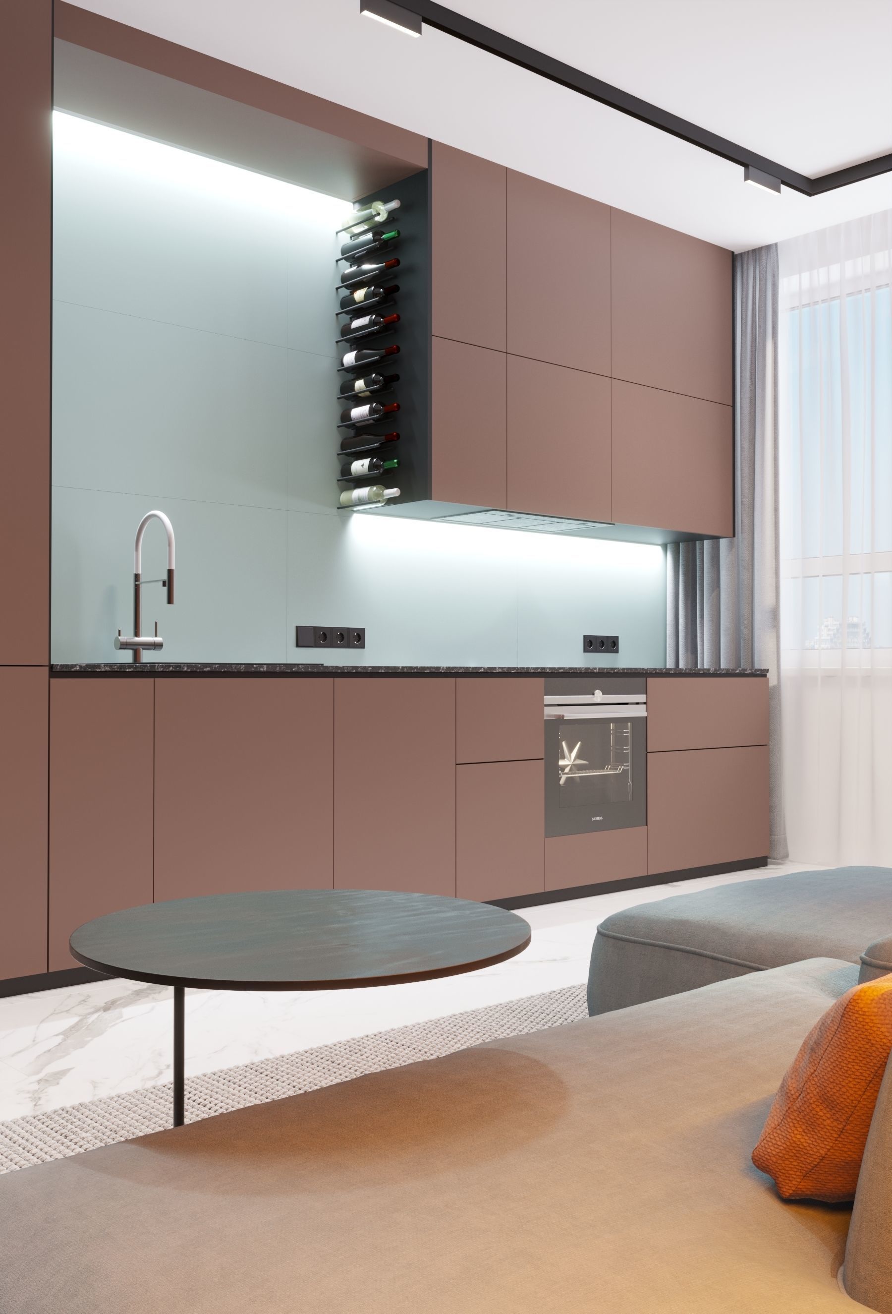 GolfStream modern living room with horse on wall 3D model_11