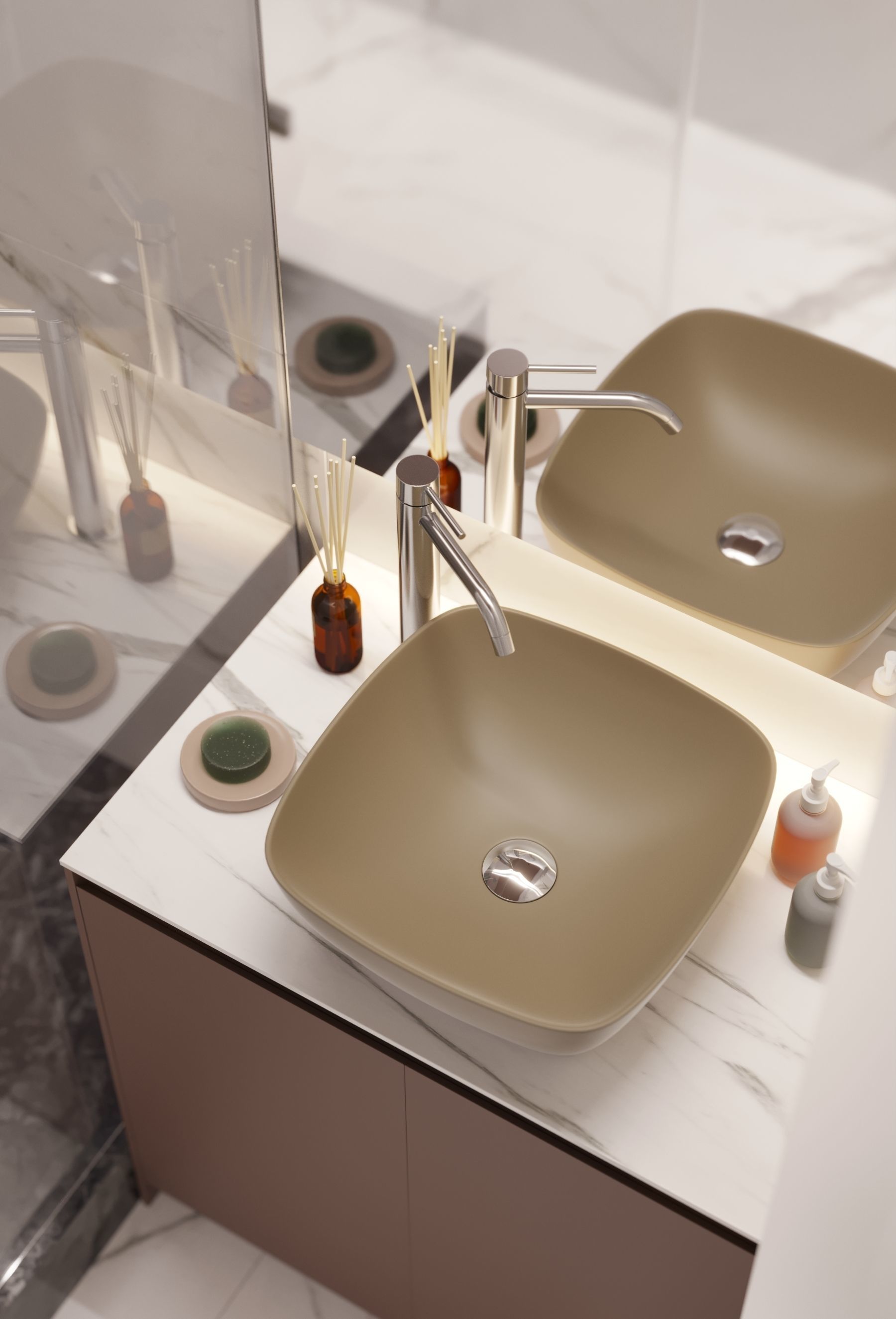 GolfStream modern living room with horse on wall 3D model_28