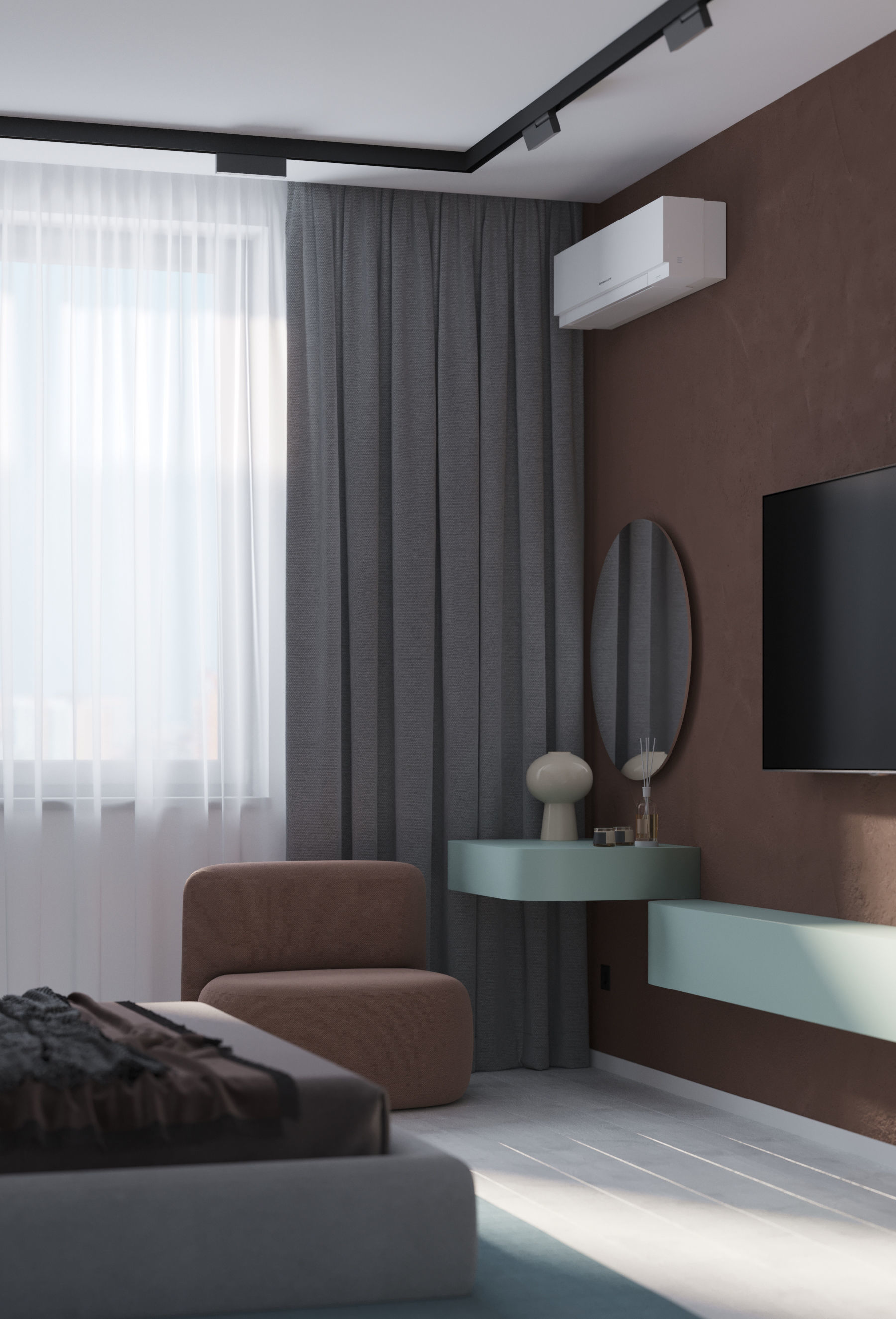 GolfStream modern living room with horse on wall 3D model_43