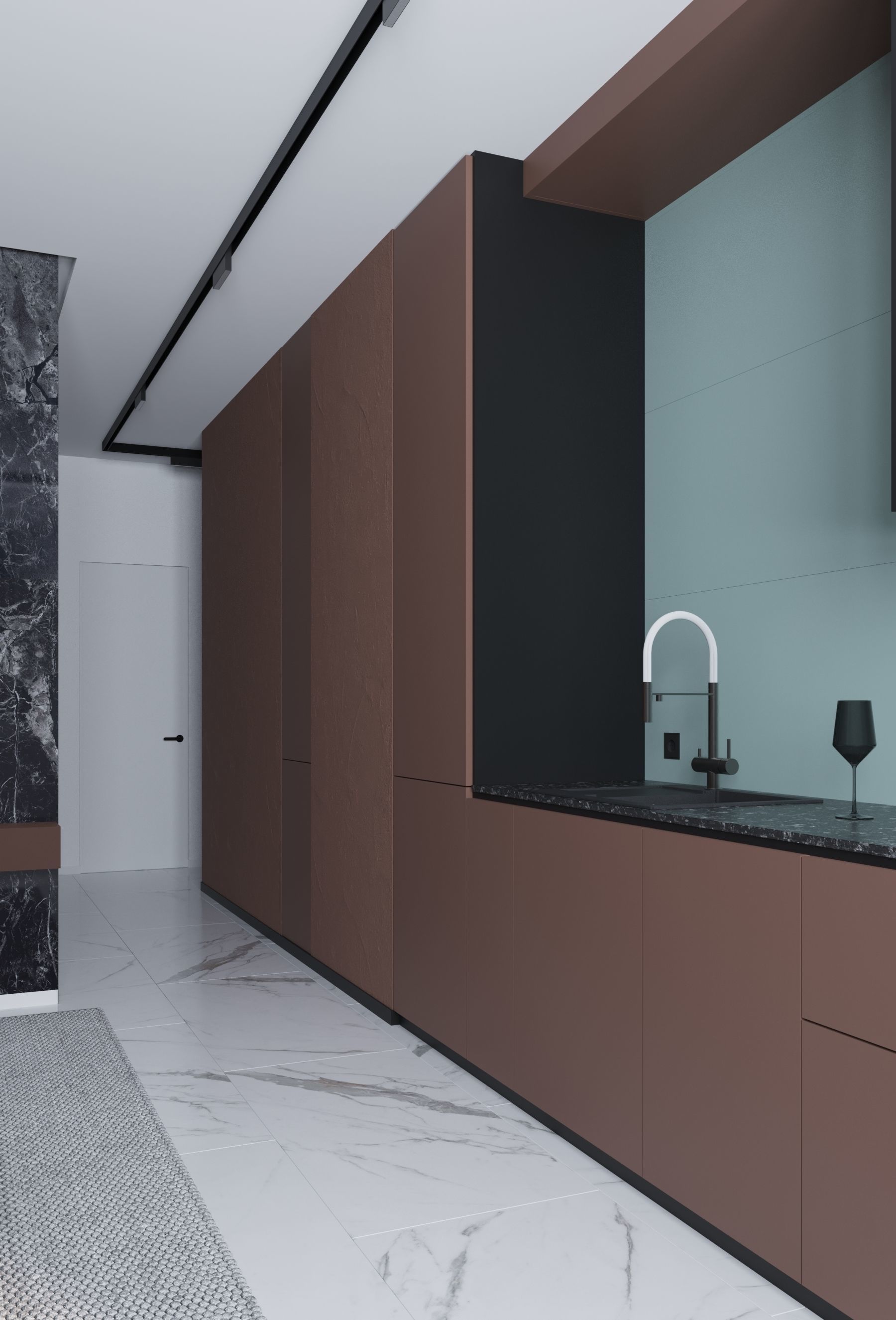 GolfStream modern living room with horse on wall 3D model_12