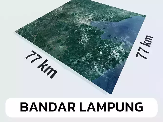 Bandar Lampung Indonesia City Landscape 3D Model