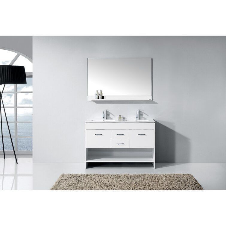 Frausto Double Bathroom Vanity Ceramic Vanity Top 3D model CGTrader