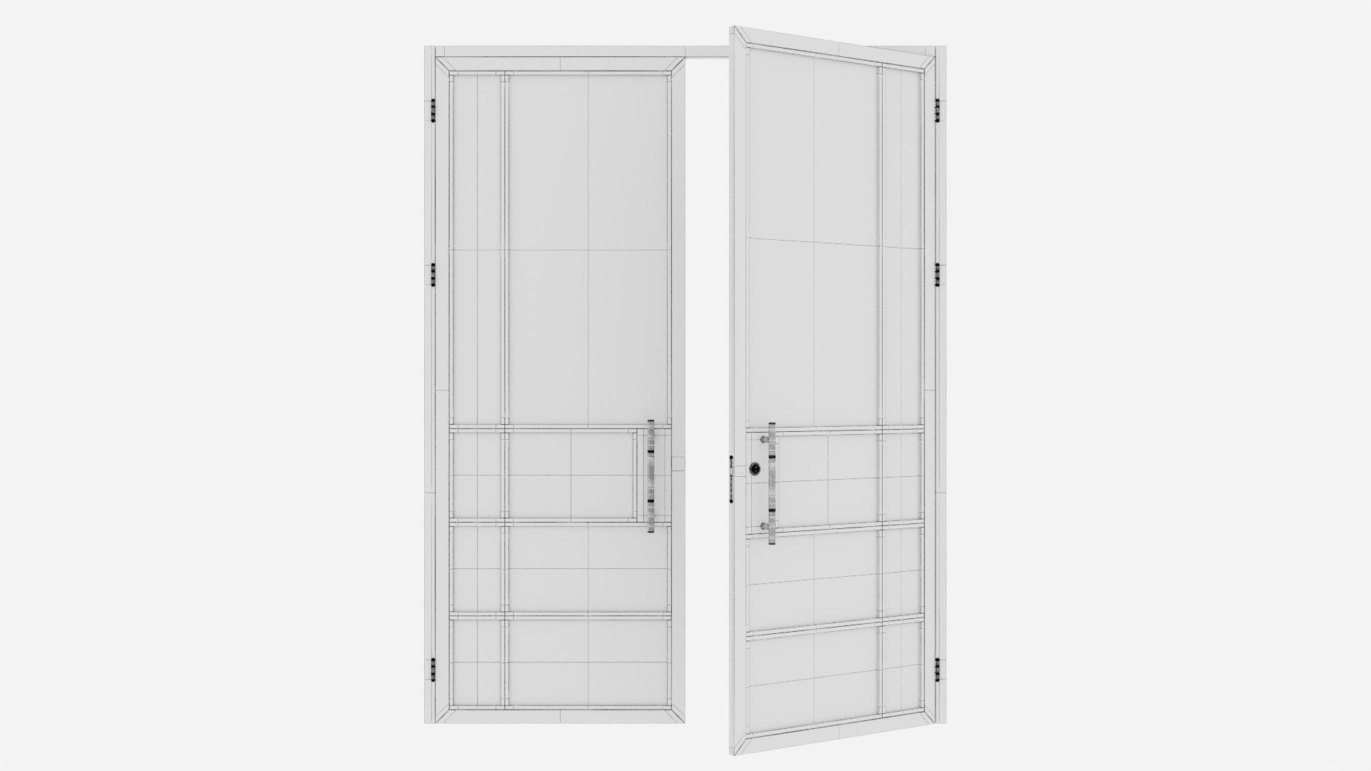 Aluminium door 220 3D model_6