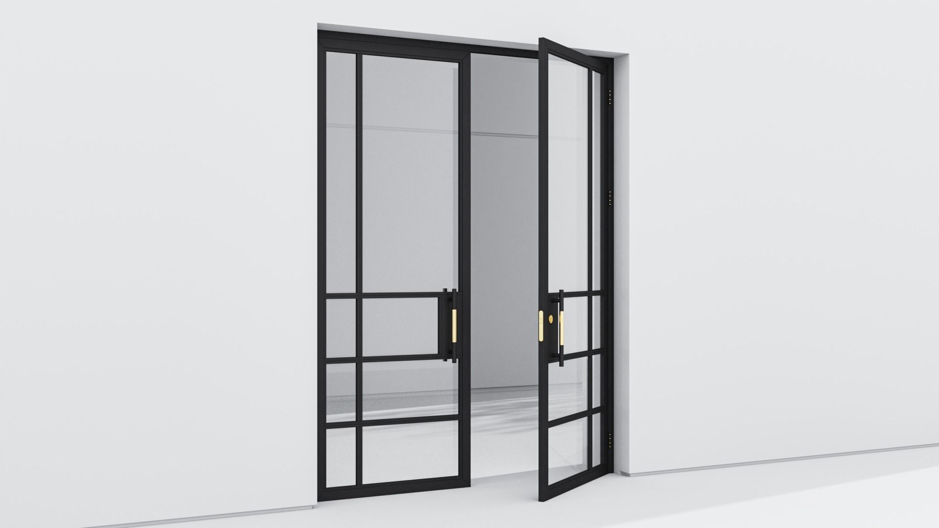 Aluminium door 220 3D model_3