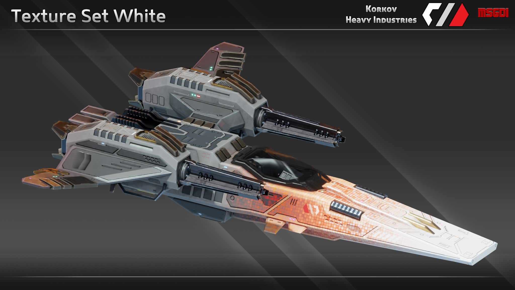 Spaceship Drake Class Fighter Low-poly 3D model_11