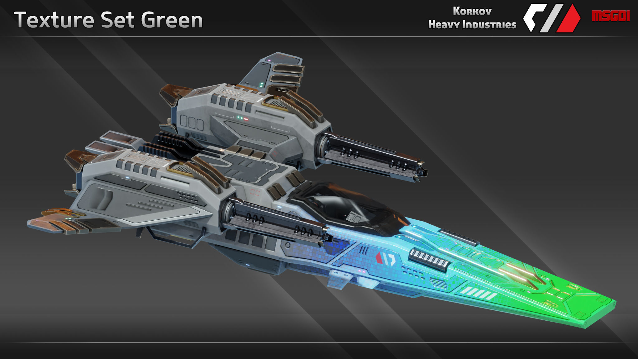 Spaceship Drake Class Fighter Low-poly 3D model_9