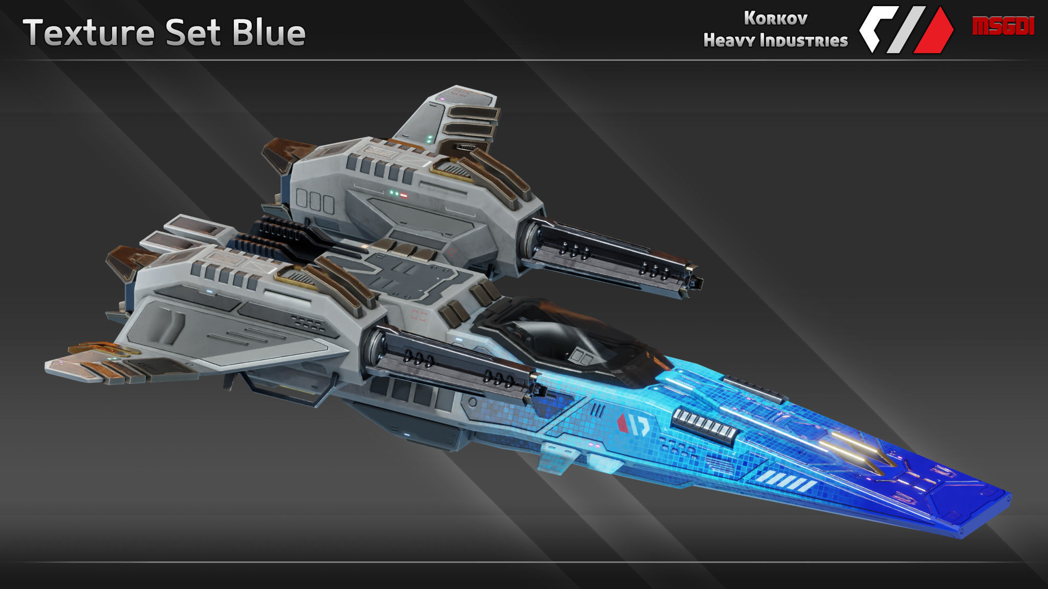 Spaceship Drake Class Fighter Low-poly 3D model_8