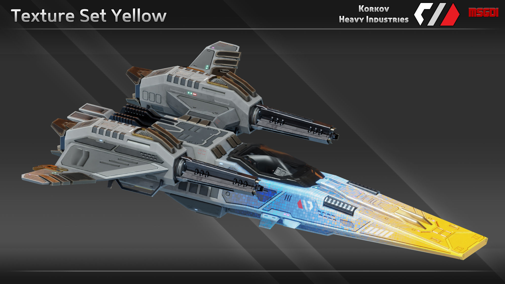 Spaceship Drake Class Fighter Low-poly 3D model_12