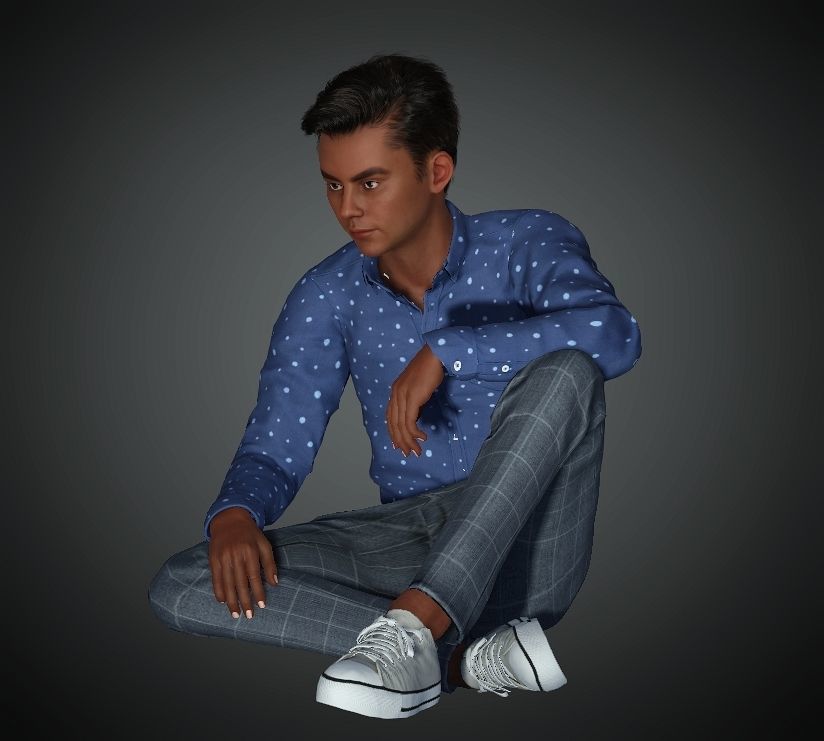 Asian Big Boy Rigged 3D Model 3D model_4