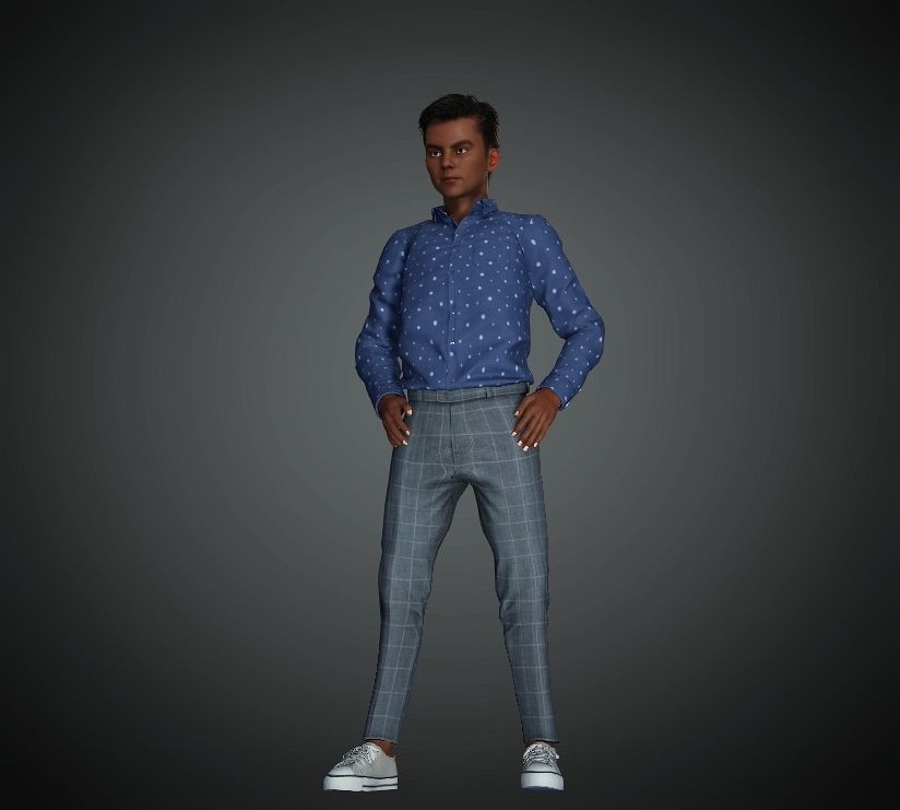 Asian Big Boy Rigged 3D Model 3D model_6