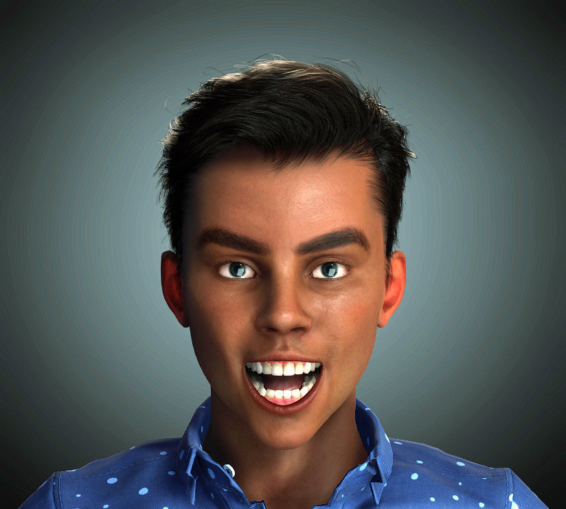 Asian Big Boy Rigged 3D Model 3D model_7