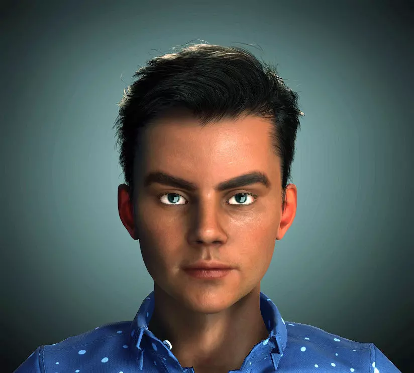 Asian Big Boy Rigged 3D Model 3D model_0