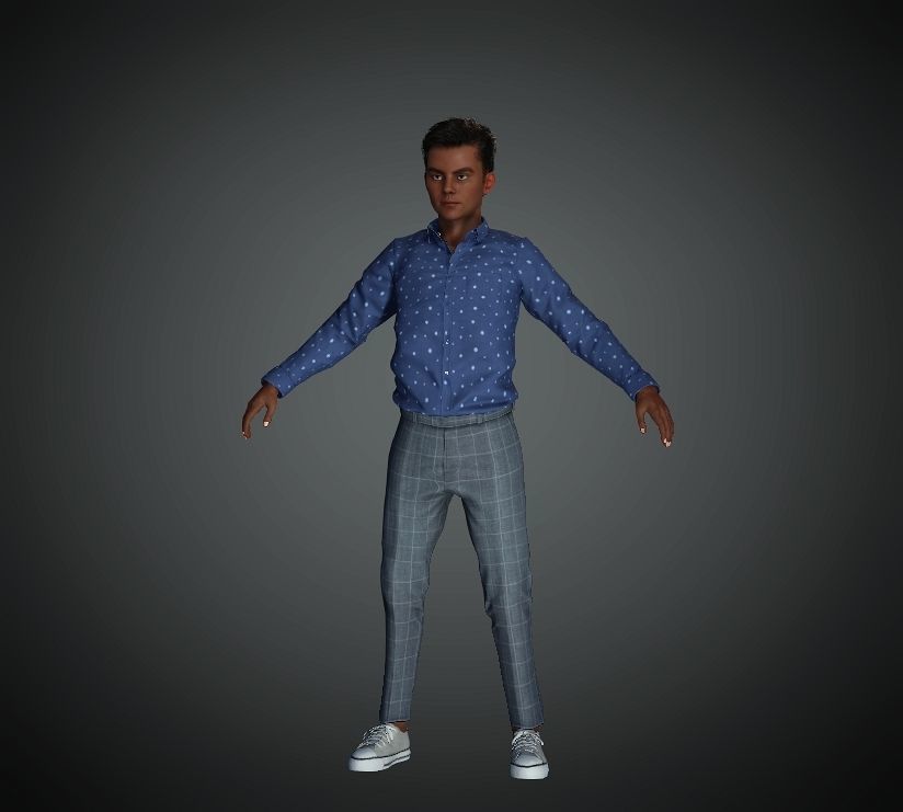 Asian Big Boy Rigged 3D Model 3D model_8