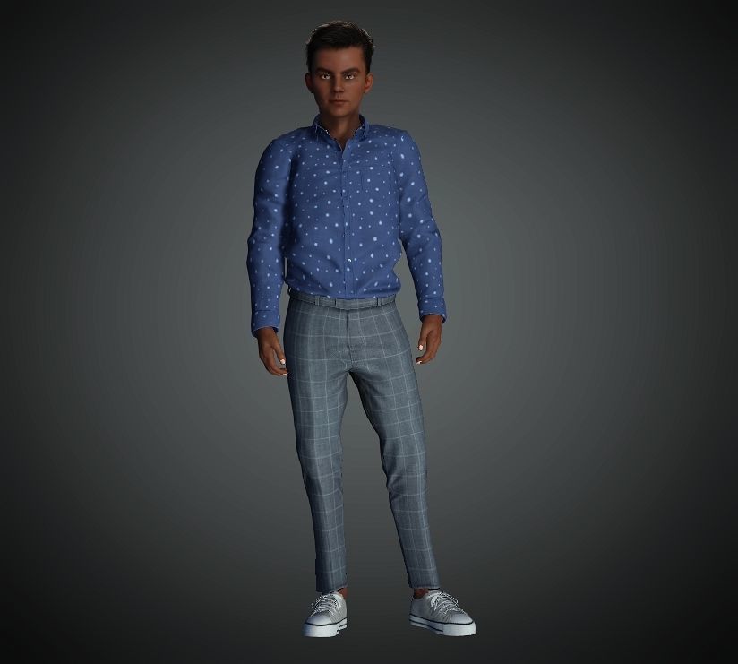 Asian Big Boy Rigged 3D Model 3D model_2